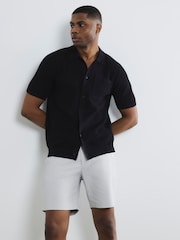 River Island Grey Belted Core Decal Chino Shorts - Image 1 of 4