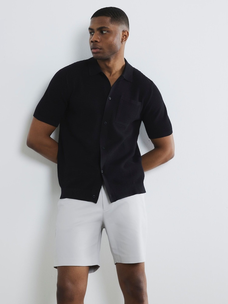 River Island Grey Belted Core Decal Chino Shorts - Image 1 of 4