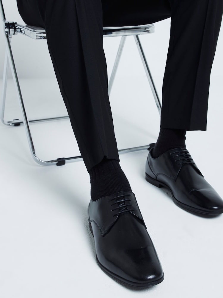 River Island Black Wide Fit Formal Derby Shoes - Image 1 of 6