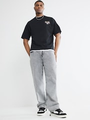 River Island Grey Loose Fit 100% Cotton Jeans - Image 1 of 4