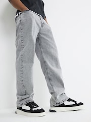 River Island Grey Loose Fit 100% Cotton Jeans - Image 3 of 4