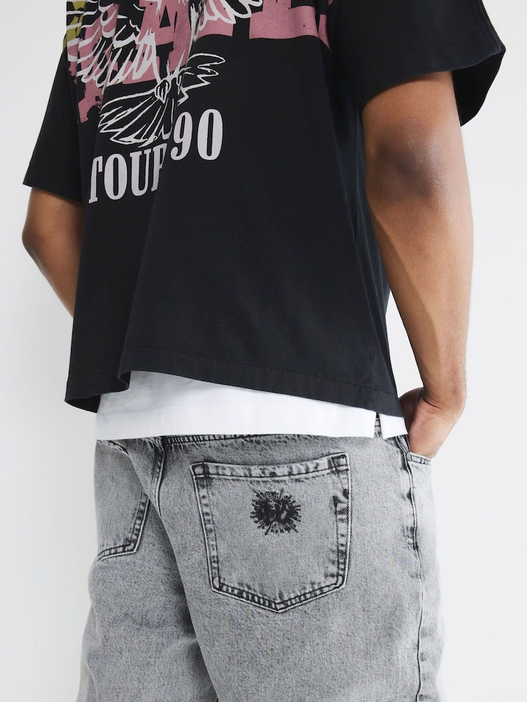 River Island Grey Loose Fit 100% Cotton Jeans - Image 4 of 4