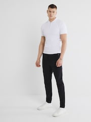 River Island White Muscle Fit Textured Polo Shirt - Image 3 of 6