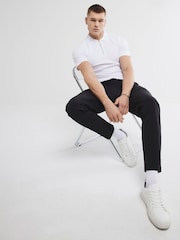 River Island White Muscle Fit Textured Polo Shirt - Image 4 of 6