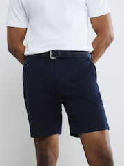 River Island Blue Belted Core Decal Chino Shorts - Image 2 of 5