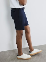 River Island Blue Belted Core Decal Chino Shorts - Image 3 of 5