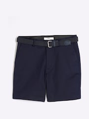 River Island Blue Belted Core Decal Chino Shorts - Image 4 of 5