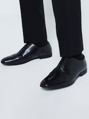 River Island Black Wide Fit Brogues Shoes - Image 1 of 6