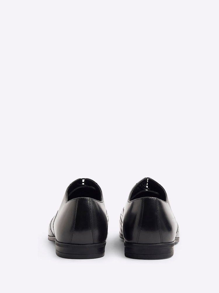 River Island Black Wide Fit Brogues Shoes - Image 4 of 6