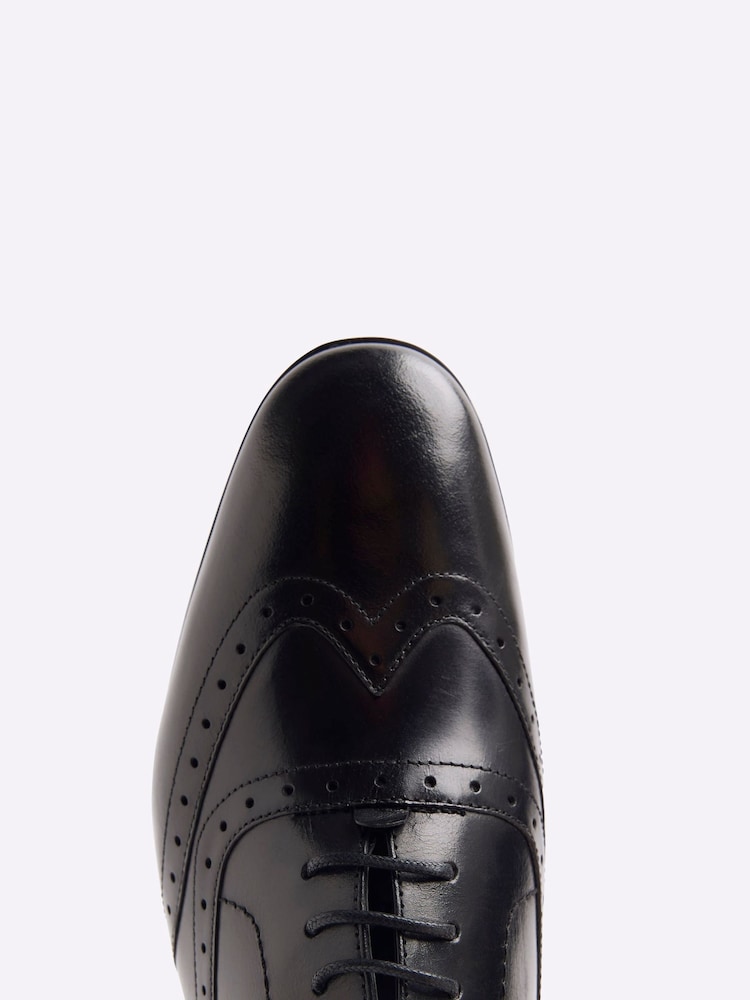 River Island Black Wide Fit Brogues Shoes - Image 5 of 6