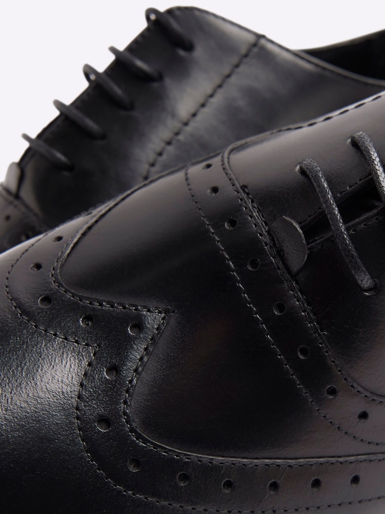 River Island Black Wide Fit Brogues Shoes - Image 6 of 6