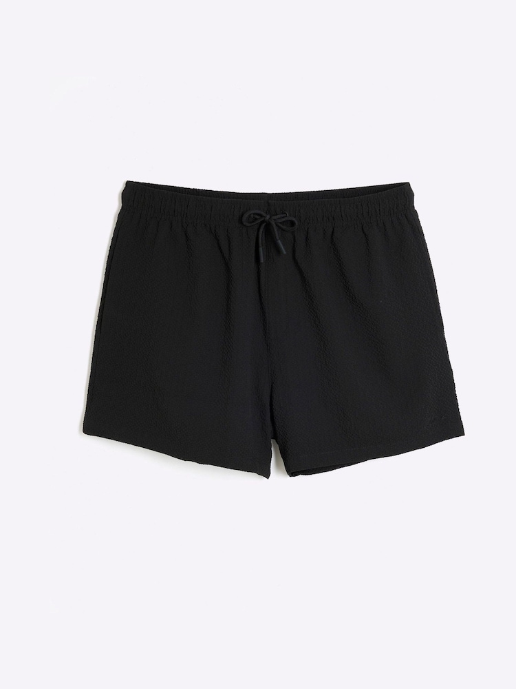 River Island Black Seersucker Swim Shorts - Image 5 of 6