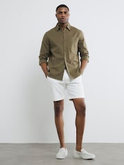River Island White Belted Core Decal Chino Shorts - Image 2 of 5