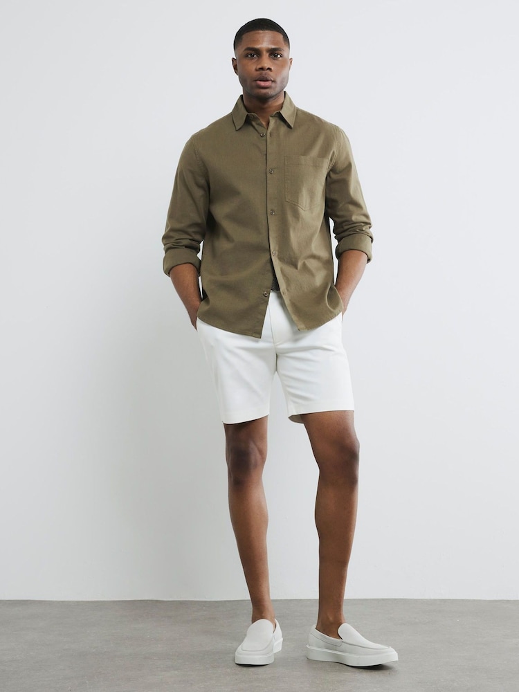 River Island White Belted Core Decal Chino Shorts - Image 2 of 5