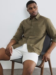 River Island White Belted Core Decal Chino Shorts - Image 3 of 5