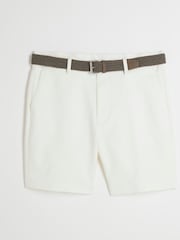 River Island White Belted Core Decal Chino Shorts - Image 4 of 5