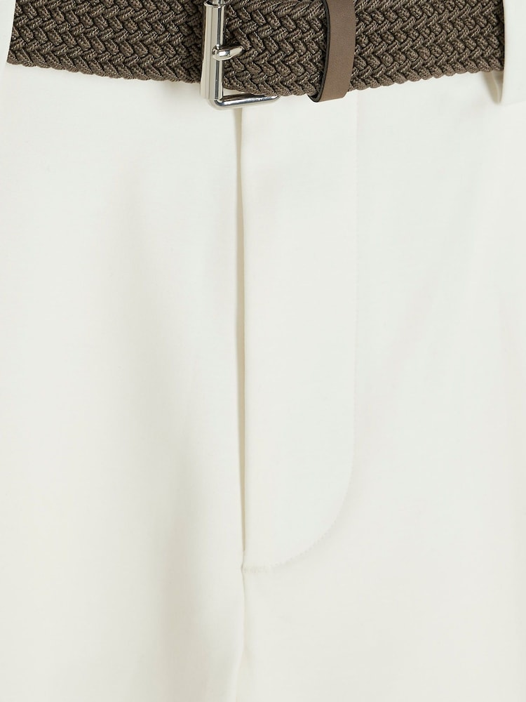 River Island White Belted Core Decal Chino Shorts - Image 5 of 5 River Island White Belted Core Decal Chino Shorts - Image 5 of 5