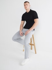 River Island Black Muscle Fit Textured Polo Shirt - Image 3 of 6