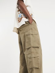 River Island Green Loose Cargo 100% Cotton Trousers - Image 5 of 5