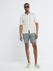 River Island Green Belted Core Decal Chino Shorts - Image 2 of 5