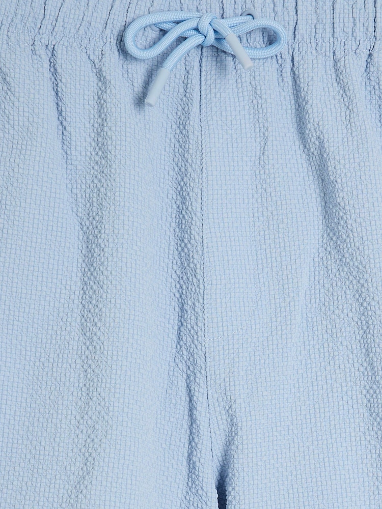 River Island Blue Seersucker Swim Shorts - Image 6 of 6