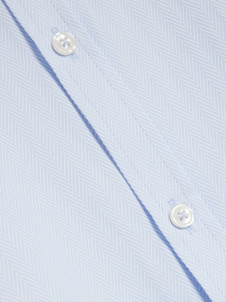 River Island Blue Slim Fit Double Collar 100% Cotton Shirt - Image 6 of 6