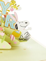 Hallmark Yellow Paper Wonder 3D Pop Up Peanuts Snoopy Easter Card - Image 5 of 6