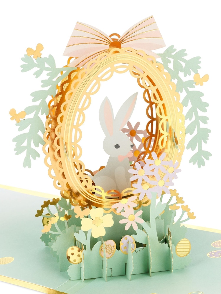 Hallmark Green Paper Wonder 3D Pop-Up Rabbit & Egg Easter Card - Image 2 of 6