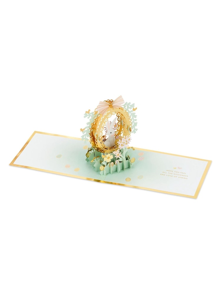 Hallmark Green Paper Wonder 3D Pop-Up Rabbit & Egg Easter Card - Image 6 of 6