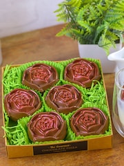 The Gourmet Chocolate Pizza Co Bouquet Of 6 Red Rose Milk Hot Chocolate Bombes - Image 1 of 5