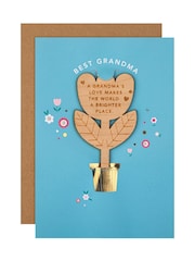 Hallmark Best Grandma Wooden Keepsake Mothers Day Card - Image 2 of 4