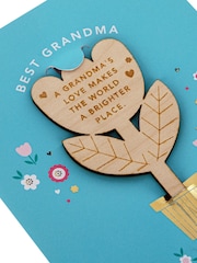 Hallmark Best Grandma Wooden Keepsake Mothers Day Card - Image 3 of 4
