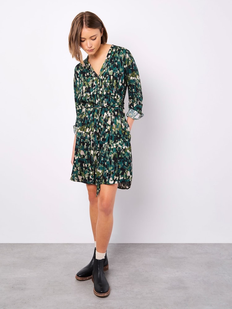 Apricot Green Button Through Mini Shirt Dress - Image 2 of 4 Apricot Green Button Through Mini Shirt Dress - Image 2 of 4