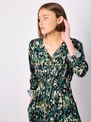 Apricot Green Button Through Mini Shirt Dress - Image 3 of 4