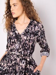 Apricot Grey Button Through Mini Shirt Dress - Image 2 of 4