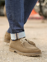 Joe Browns Brown Apron Stitched Suede Shoes - Image 3 of 6