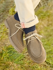 Joe Browns Brown Apron Stitched Suede Shoes - Image 6 of 6