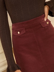 Love & Roses Cherry Red Corduroy Mini Skirt - Image 2 of 4