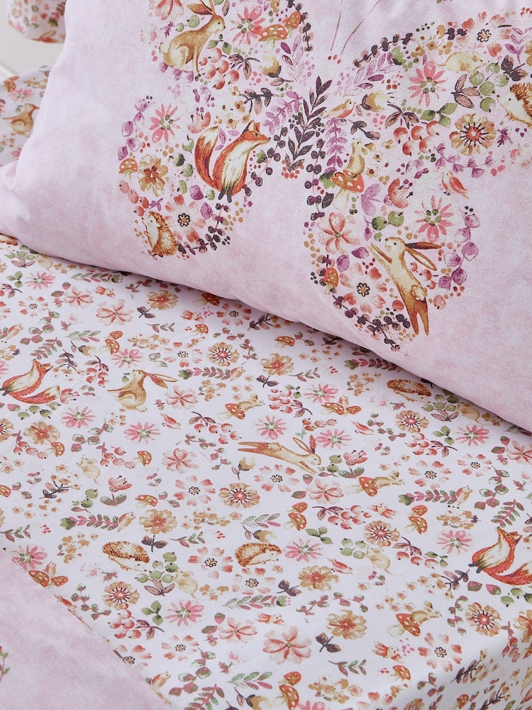 Catherine Lansfield Pink Enchanted Butterfly Fitted Fitted Sheet - Image 1 of 1