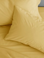 Catherine Lansfield Set of 2 Ochre Easy Iron Percale Pillowcases - Image 1 of 2