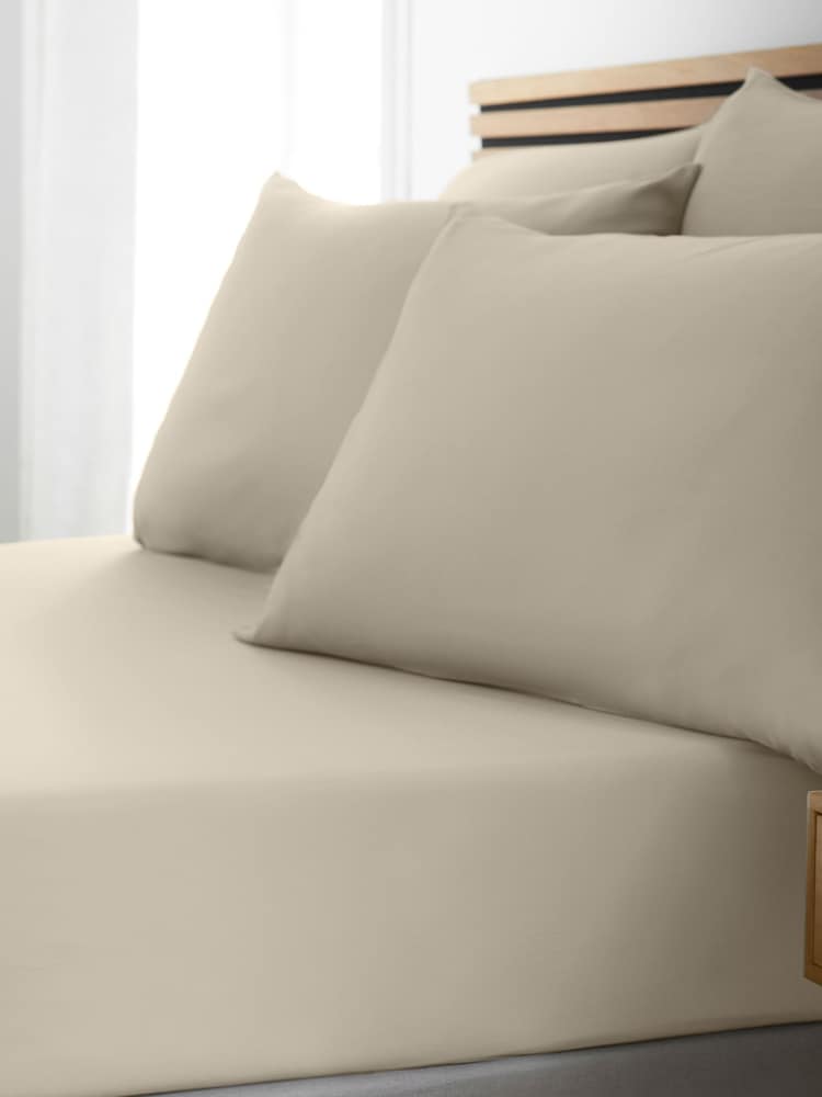 Catherine Lansfield Natural So Soft Non-Iron Fitted Sheet - Image 1 of 4