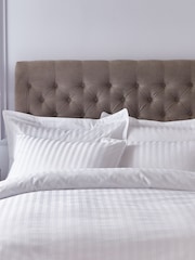 Bianca White Cotton Satin Stripe Pillowcase Pair - Image 1 of 2