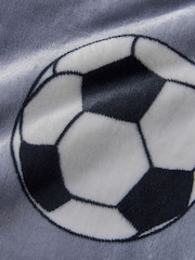 Catherine Lansfield Grey Cosy Football Fleece Throw - Image 2 of 3