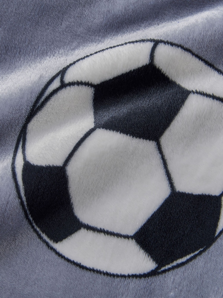 Catherine Lansfield Grey Cosy Football Fleece Throw - Image 2 of 3