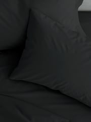 Catherine Lansfield Set of 2 Black Easy Iron Percale Pillowcases - Image 1 of 2