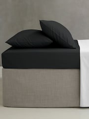 Catherine Lansfield Set of 2 Black Easy Iron Percale Pillowcases - Image 2 of 2