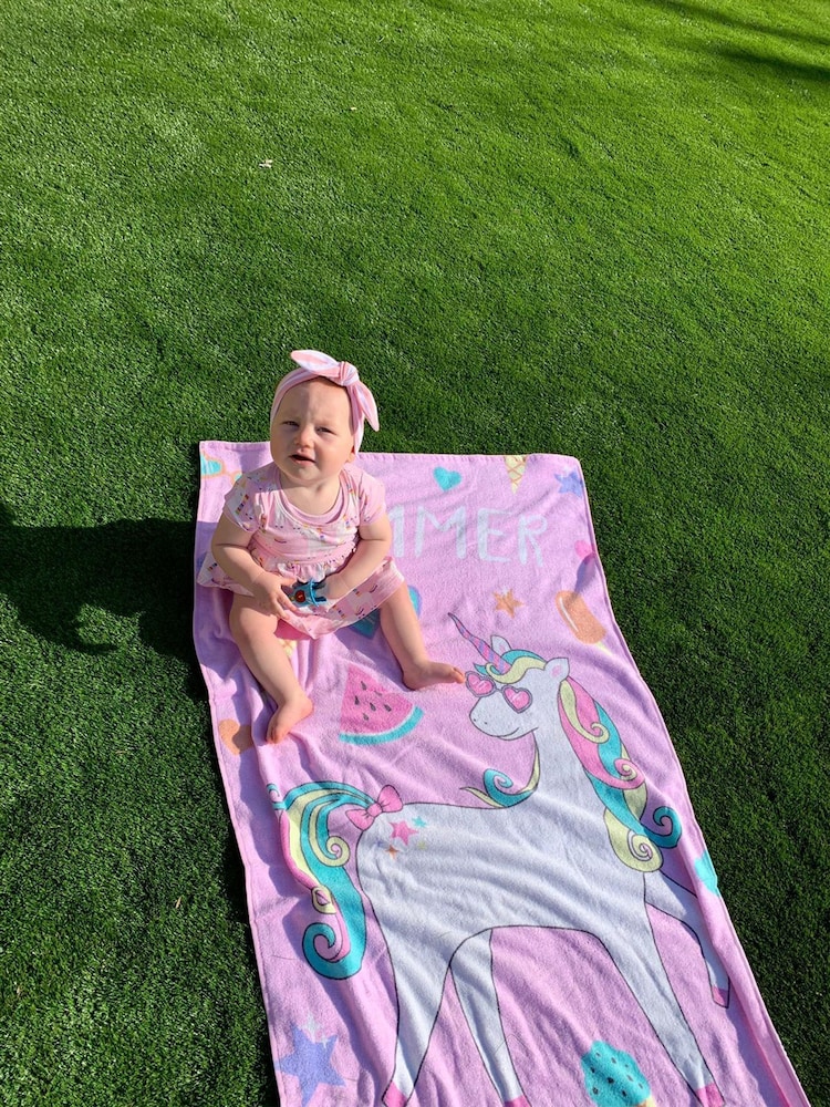 Catherine Lansfield Multi Summer Unicorn Cotton Beach Towel - Image 1 of 2