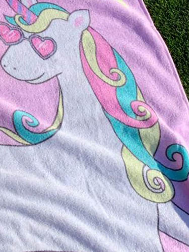 Catherine Lansfield Multi Summer Unicorn Cotton Beach Towel - Image 2 of 2