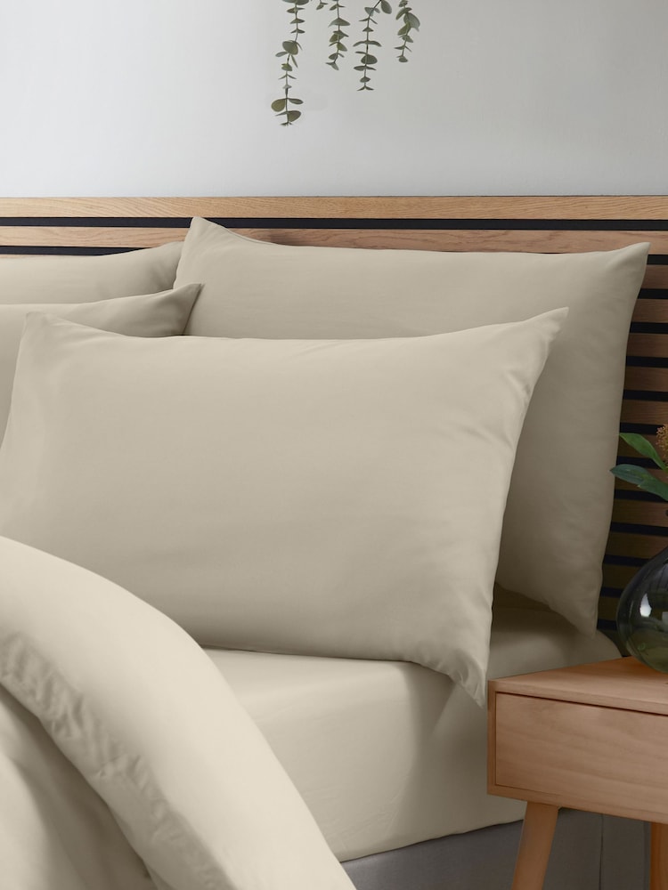 Catherine Lansfield 4 Pack Natural So Soft Non-Iron Pillowcases - Image 2 of 2