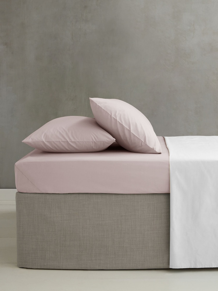 Catherine Lansfield Set of 2 Blush Easy Iron Percale Pillowcases - Image 2 of 2